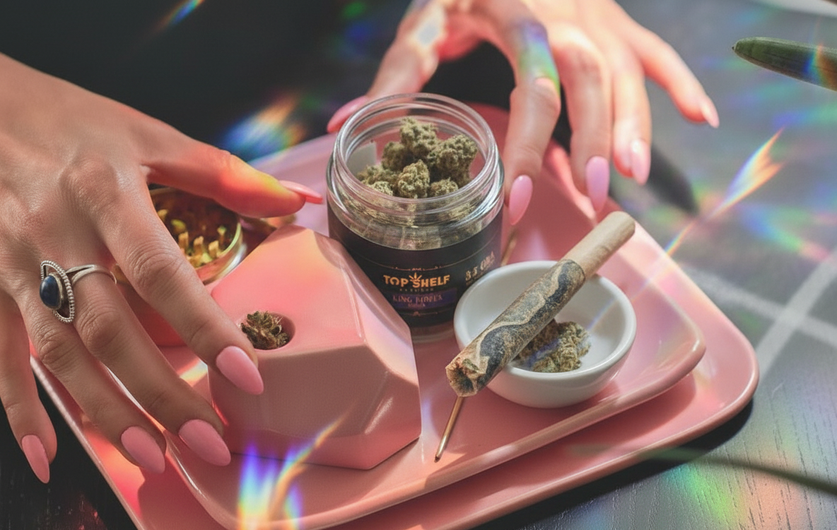 King Louis (Indica) - THCA Flower by Top Shelf Hemp - premium thca flower buds lifestyle photo