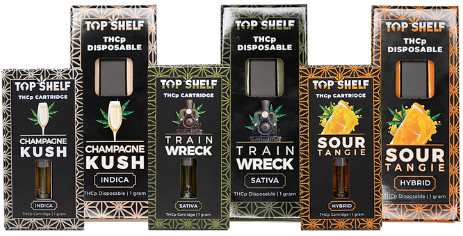 THCp Cartridges & Disposables - Top Shelf Hemp Co. Product Profile