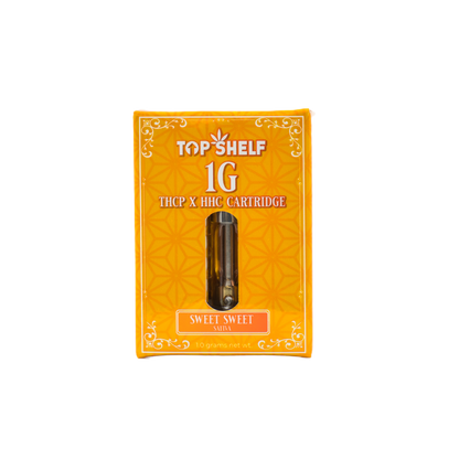 Top Shelf Hemp 1G THCP x HHC Cartridge Sweet Sweet (Sativa) in packaging