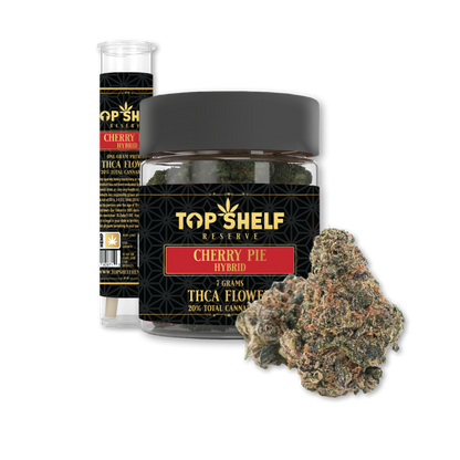 Cherry Pie (Hybrid) - THCA Flower by Top Shelf Hemp - premium thca flower buds close-up detail
