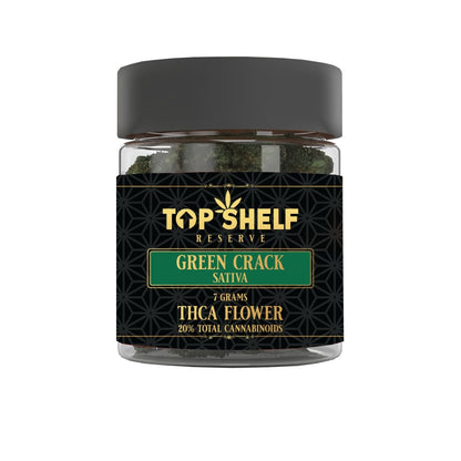 Green Crack (Sativa) - THCA Flower by Top Shelf Hemp - premium thca flower buds front pack image
