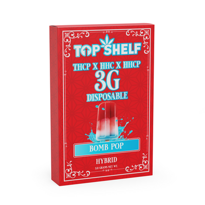 Top Shelf Hemp 3 g THCP x HHC Disposable Vape Bomb Pop (Hybrid) front view