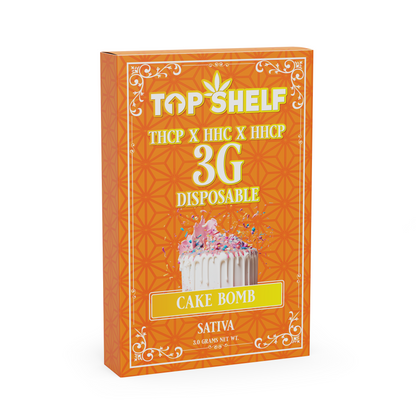 Top Shelf Hemp 3g THCP x HHC x HHCP Disposable Vape Cake Bomb (Sativa) front view