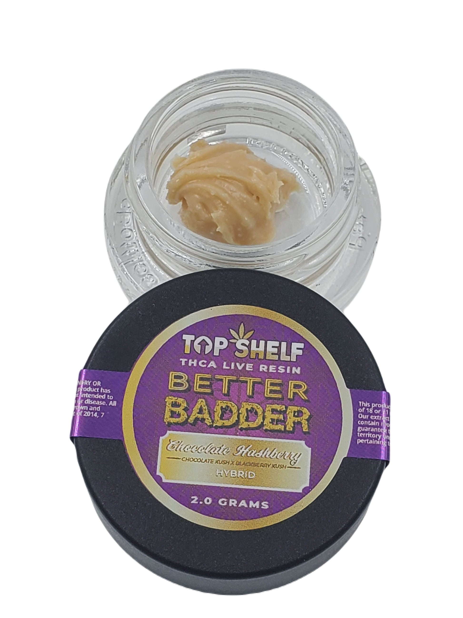 Top Shelf Better Badder Chocolate Hashberry THCA Live Resin Hybrid - 2 Grams