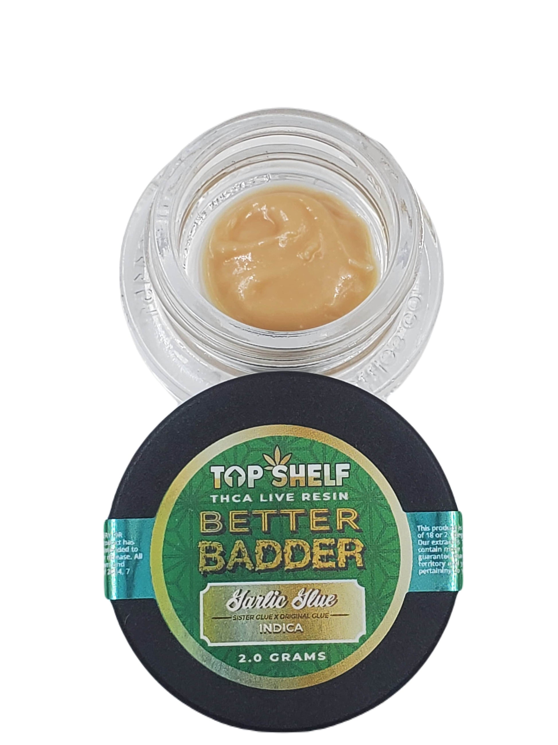 Top Shelf Better Badder Garlic Glue THCA Live Resin Indica - 2 Grams