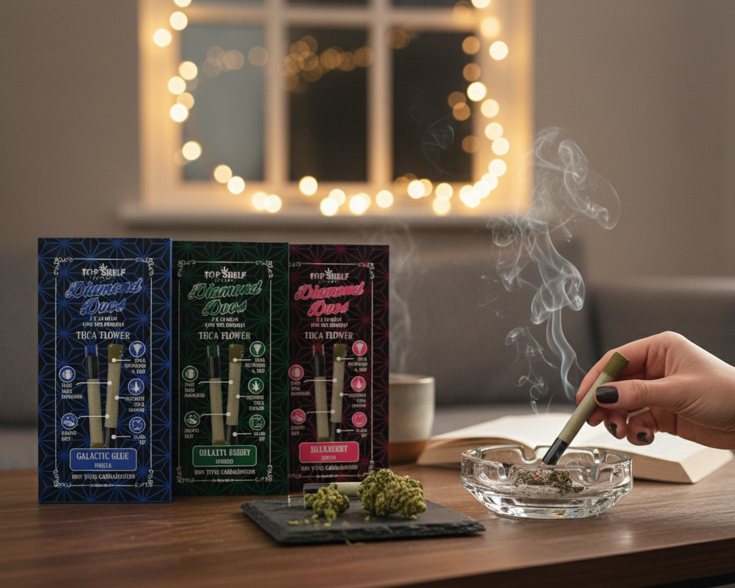 THCA King Size Diamond Duo Pre Rolls (2-Pack) by Top Shelf Hemp - premium thca prerolls pre-rolls lifestyle photo