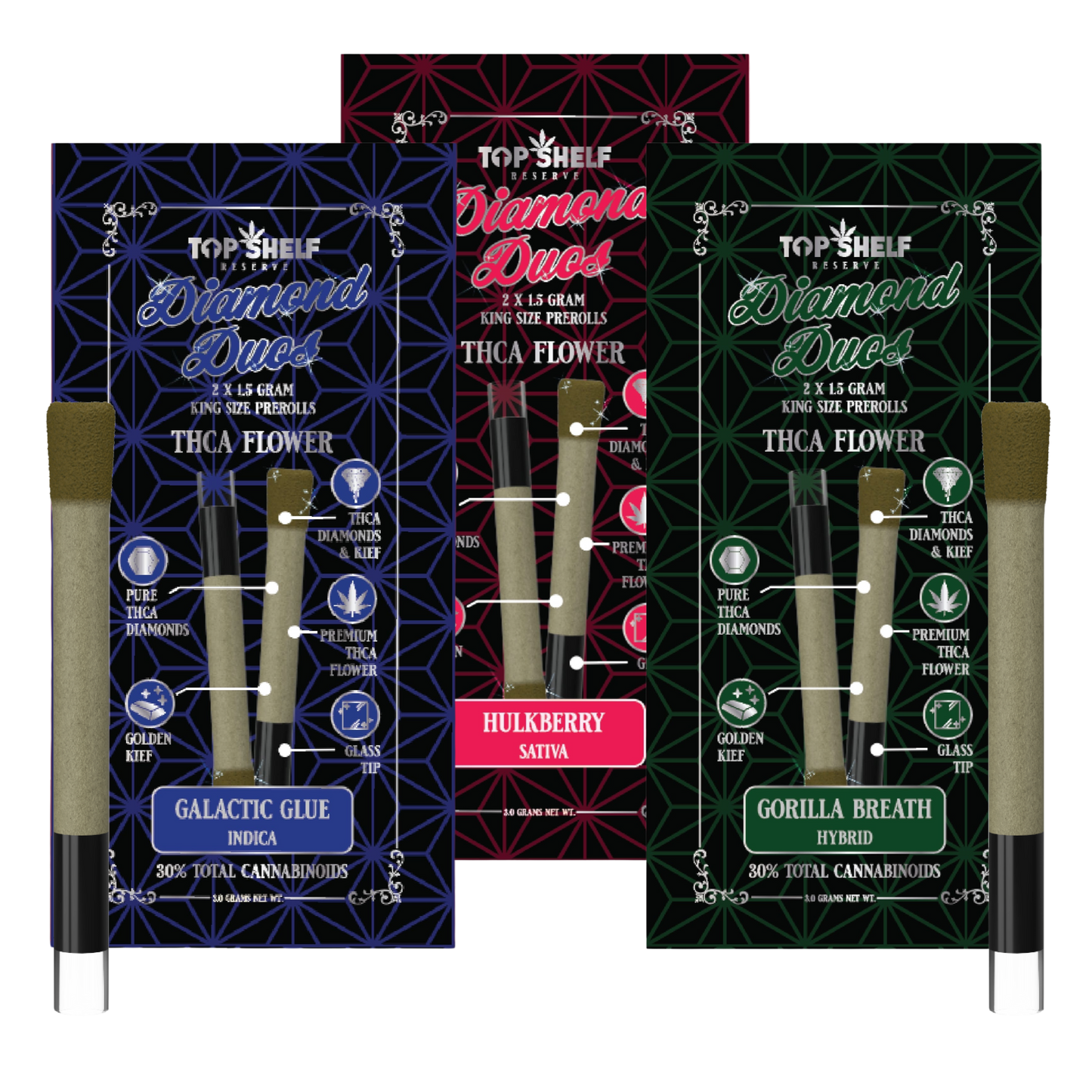 THCA King Size Diamond Duo Pre Rolls (2-Pack) by Top Shelf Hemp – premium thca prerolls pre-rolls